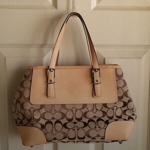Coach 2002 Vintage Hampton Signature Leather Monogram Satchel